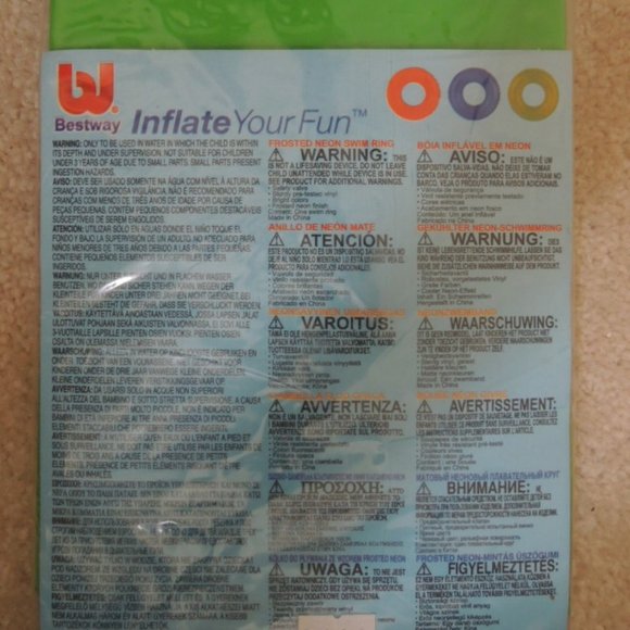 Swim Ring 30 " Green Vinyl Inflatable Swimming Pool Float Beach Raft Toy NEW - Picture 5 of 6